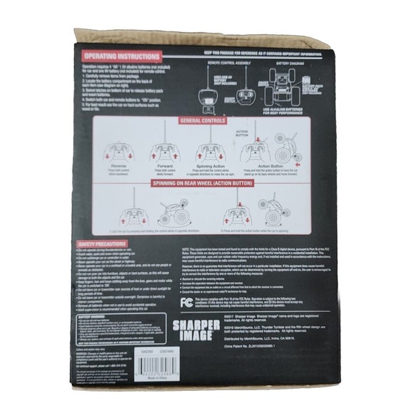 Sharper Image Thunder Tumbler Remote Control 360 Degree Spinning Car Black NEW - Picture 6 of 6